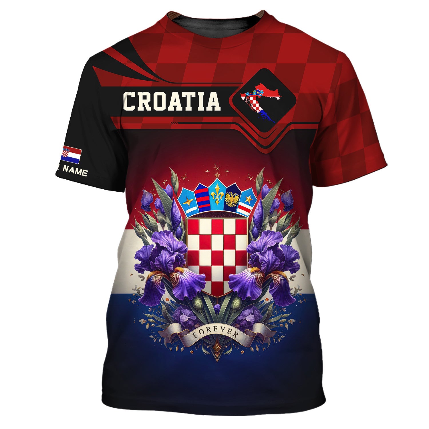 Croatia Personalized Name 3D Full Print Custom Zipper Hoodie For Croatia Lovers