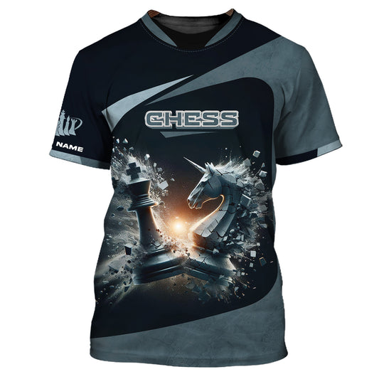 Custom Name 3D Chess Shirt Unisex Chess 3D Shirt Gift For Chess Lovers