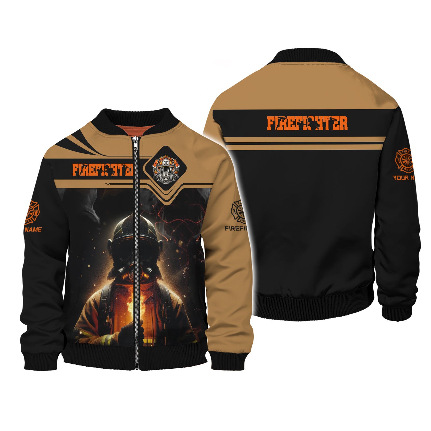 Firefighter Personalized Name 3D Zipper Hoodie Custom Gift For Firefighter