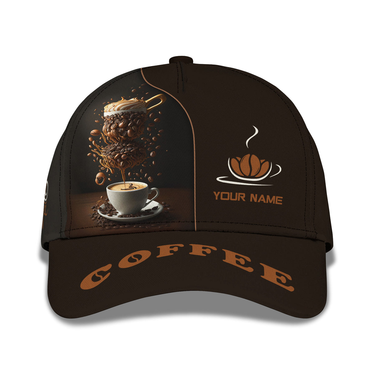 Coffee Cup Personalized Name 3D Classic Cap Gift For Coffee Lovers