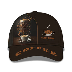 Coffee Cup Personalized Name 3D Classic Cap Gift For Coffee Lovers