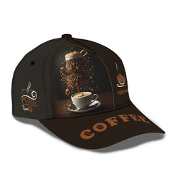 Coffee Cup Personalized Name 3D Classic Cap Gift For Coffee Lovers