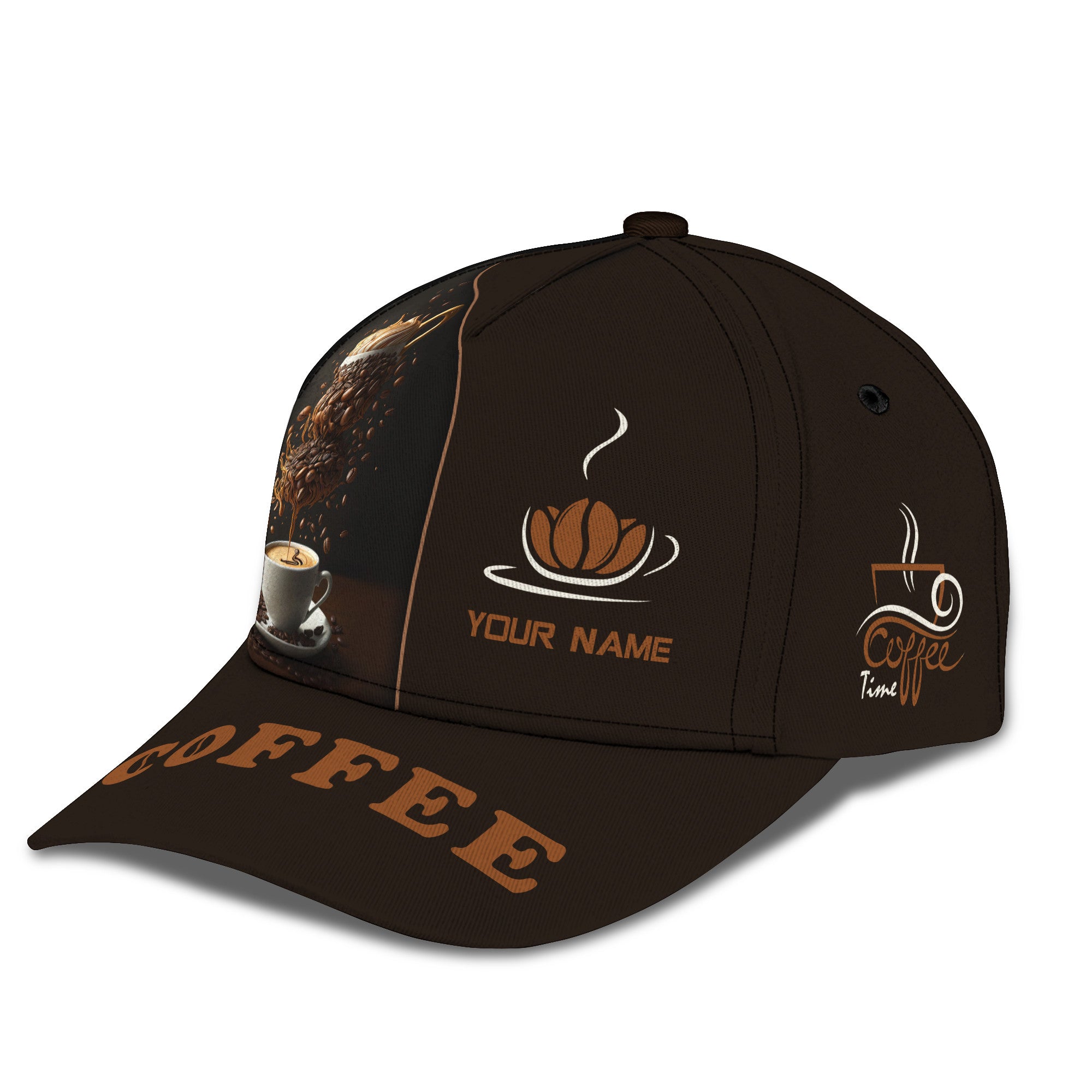 Coffee Cup Personalized Name 3D Classic Cap Gift For Coffee Lovers