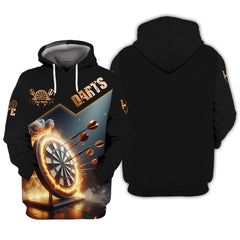 Darts Unisex Shirt Personalized Name 3D Full Print Zipper Hoodie Gift For Darts Lovers