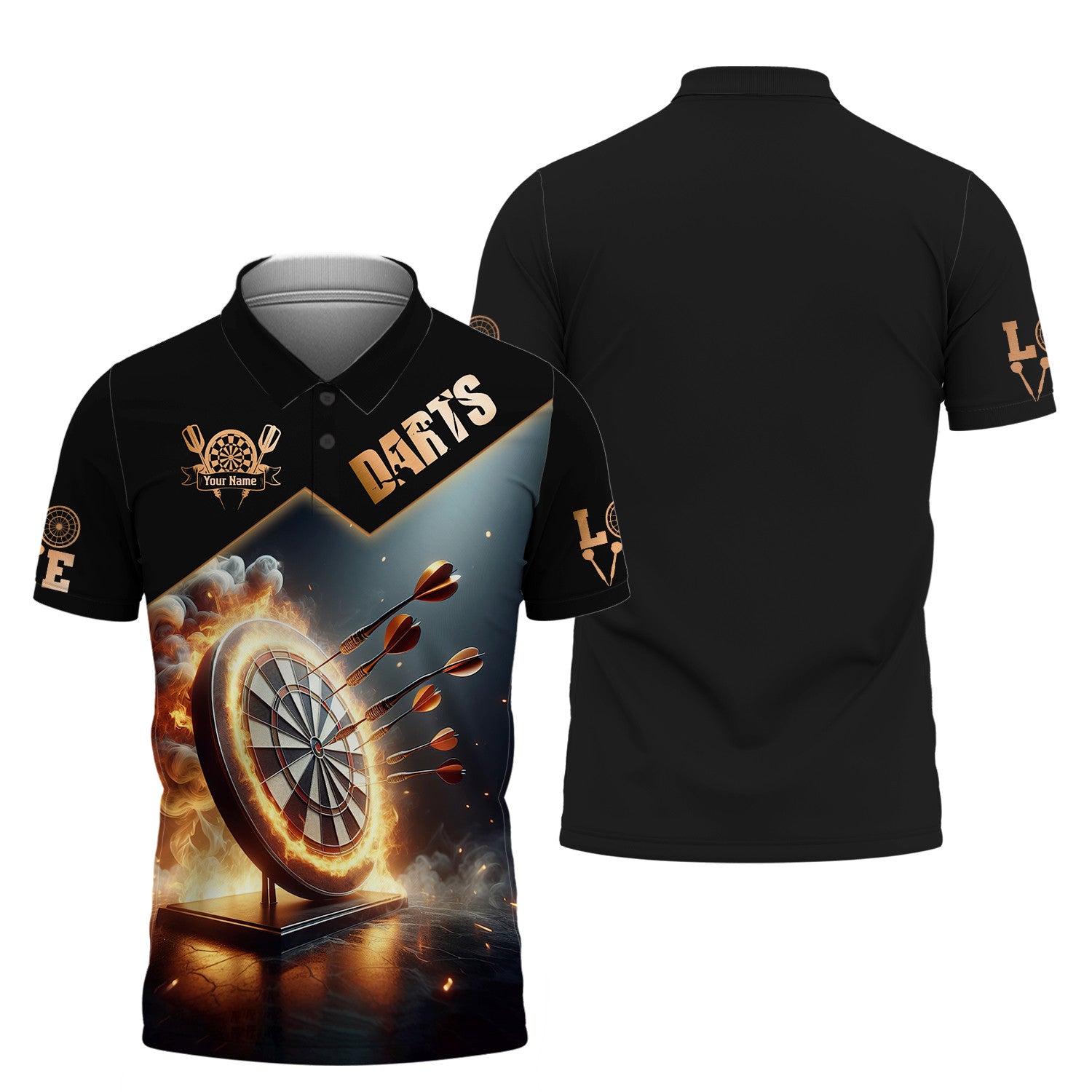 Darts Unisex Shirt Personalized Name 3D Full Print Zipper Hoodie Gift For Darts Lovers