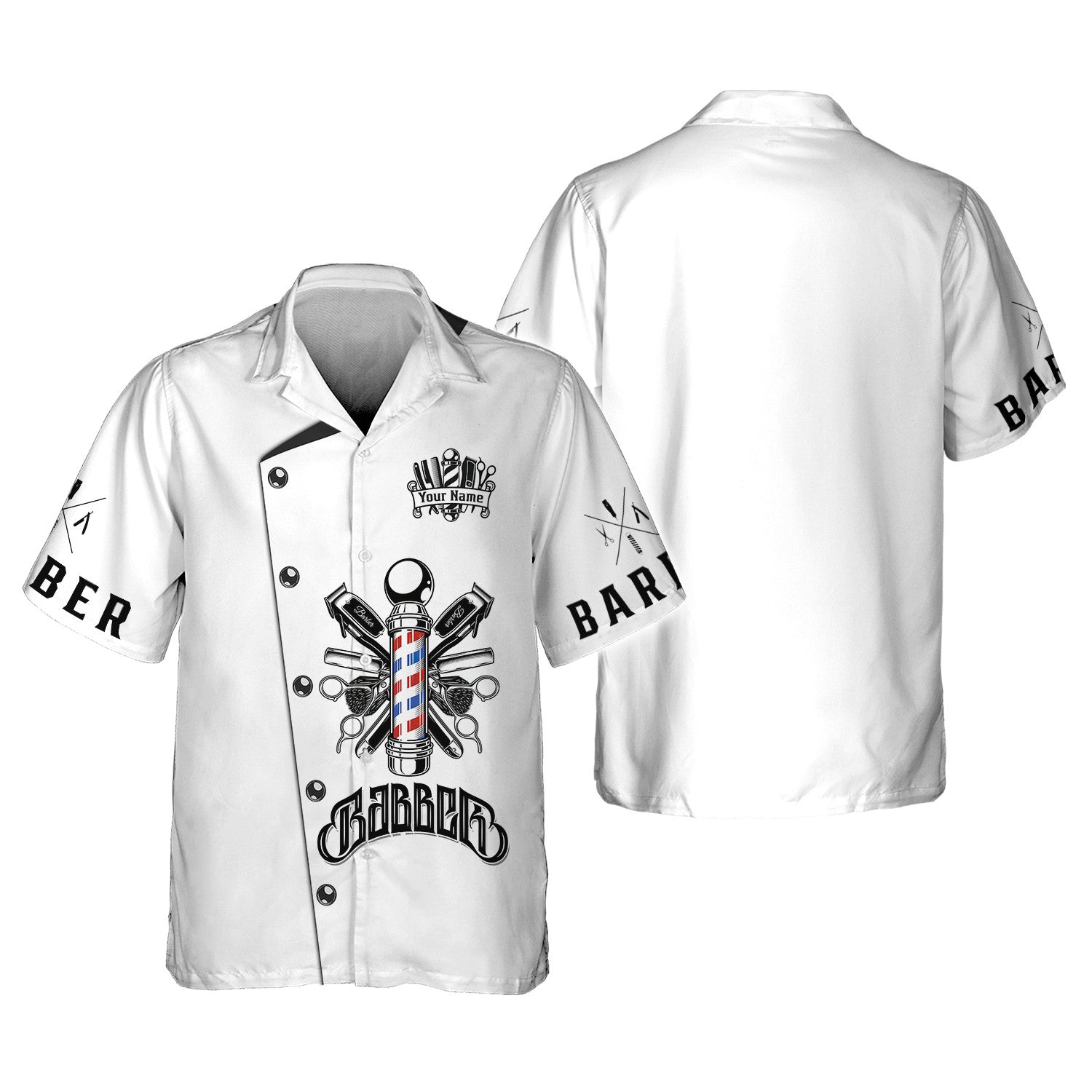 Barber Unisex Shirt Uniform Barber Custom Name Gift For Baking Lovers