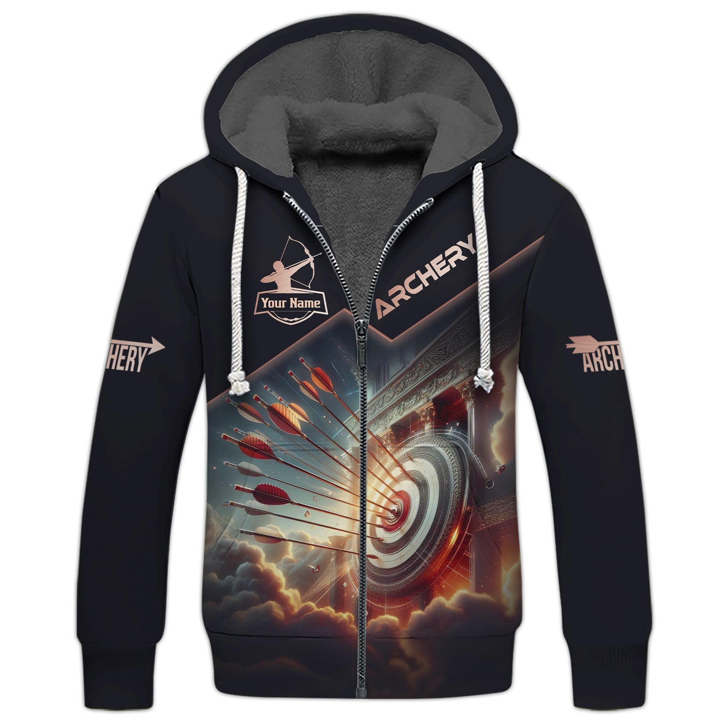 Archery Unisex 3D Zipper Hoodie Personalized Gift For Archery Lovers