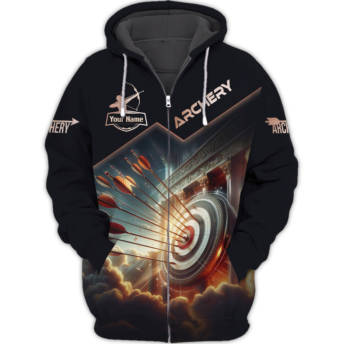 Archery Unisex 3D Zipper Hoodie Personalized Gift For Archery Lovers