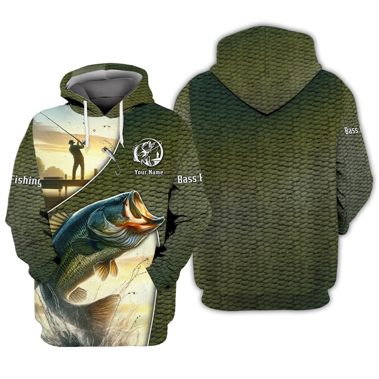 Bass Fishing 3D Full Print Personalized Name Shirt Custom Gift For Bass Fishing Lovers