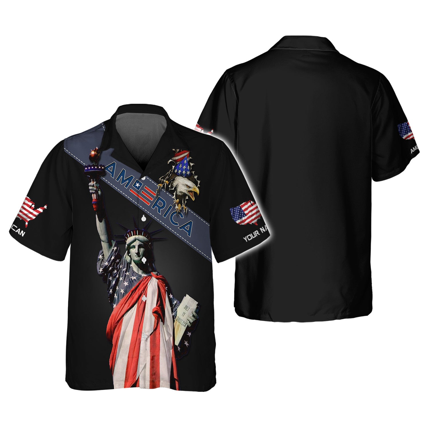 American Custom Name 3D Full Print Shirt Gift For America Lovers