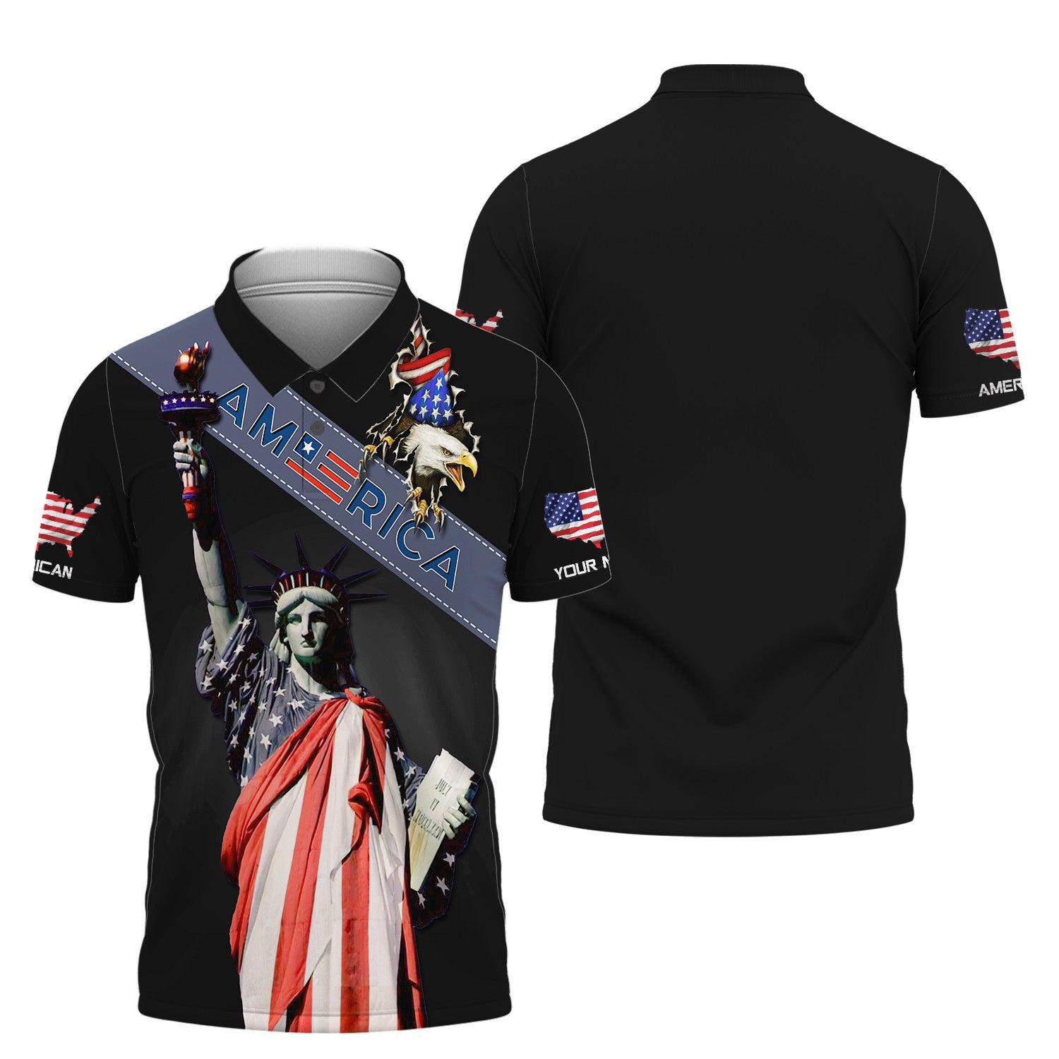 American Custom Name 3D Full Print Shirt Gift For America Lovers