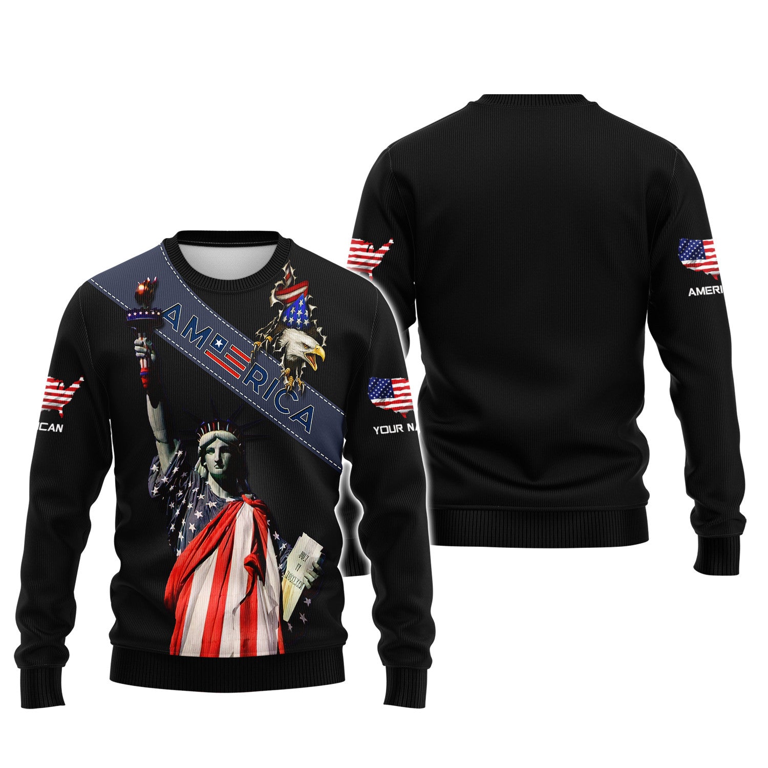 American Custom Name 3D Full Print Shirt Gift For America Lovers