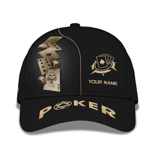 Poker Custom Name 3D Full Print Classic Cap Personalized Gift For Poker Lovers