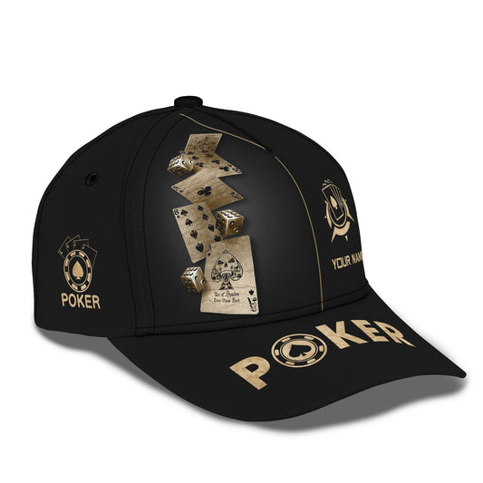 Poker Custom Name 3D Full Print Classic Cap Personalized Gift For Poker Lovers