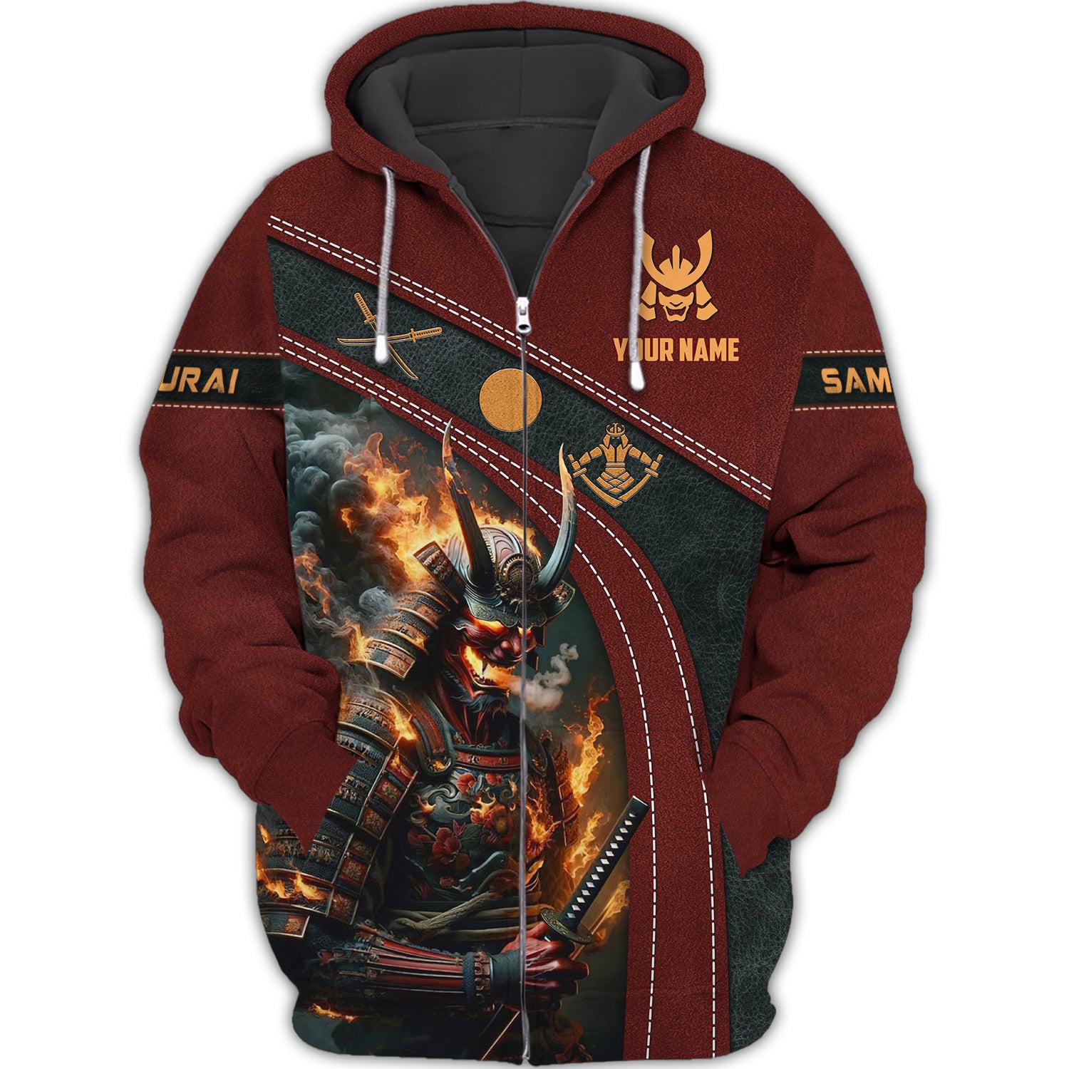 3D Full Print Samurai Shirt Fire Samurai Shirt Custom Name Gift For Samurai Lovers