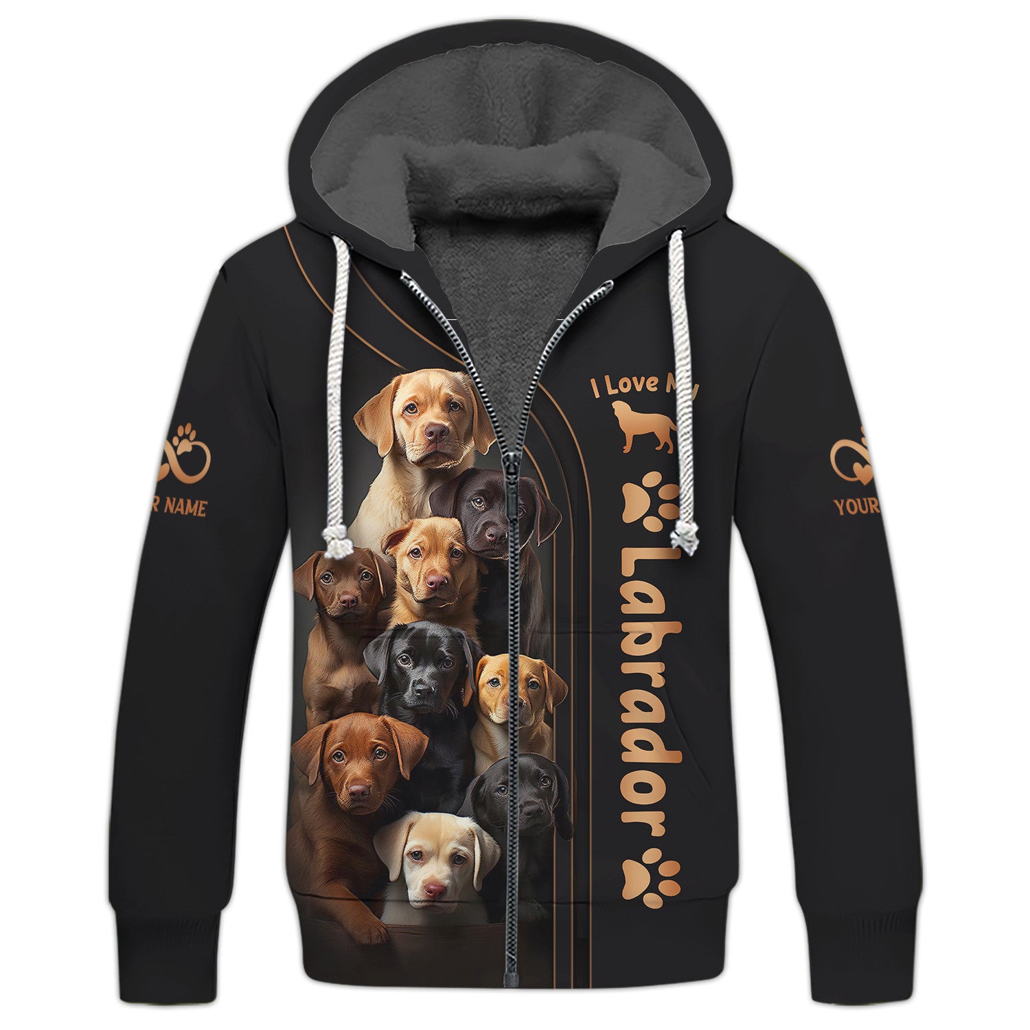 Awesome Labradors Personalized Name Zipper Hoodie Custom Gift For Labrador Lovers