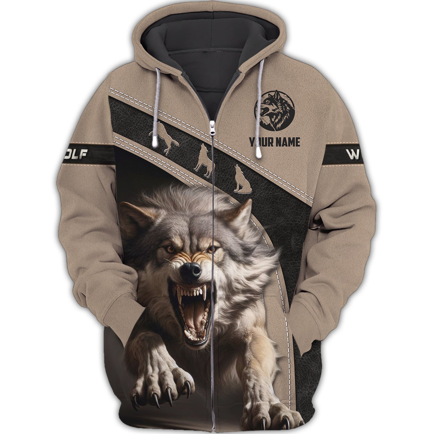 Angry Wolf Personalized Name 3D Shirt Custom Gift For Wolf Lovers