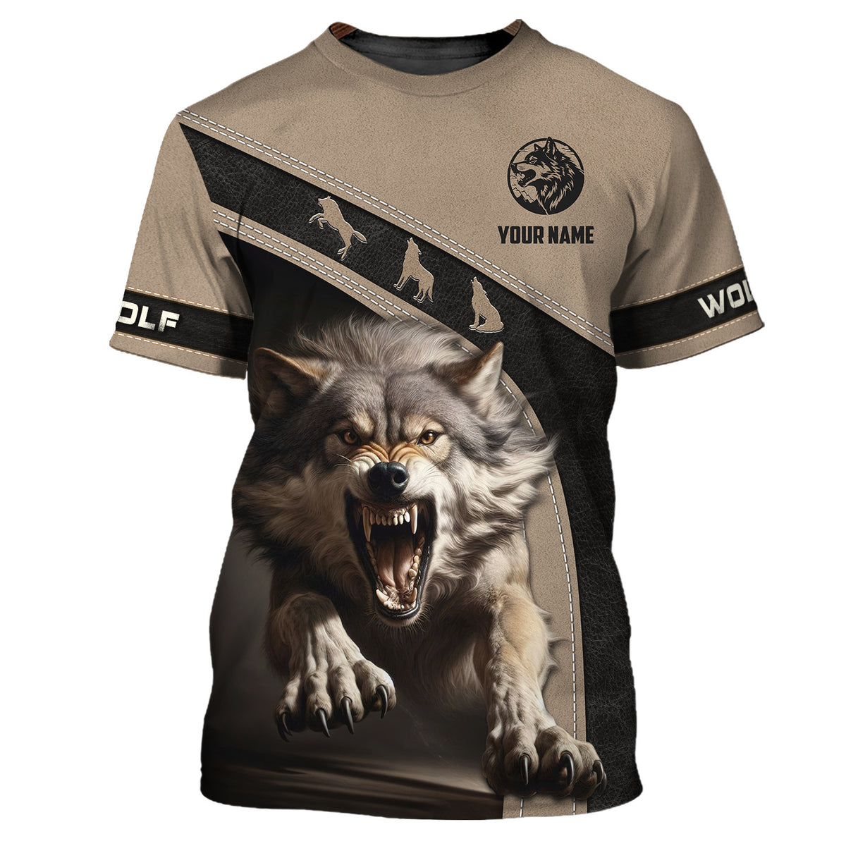 Angry Wolf Personalized Name 3D Shirt Custom Gift For Wolf Lovers