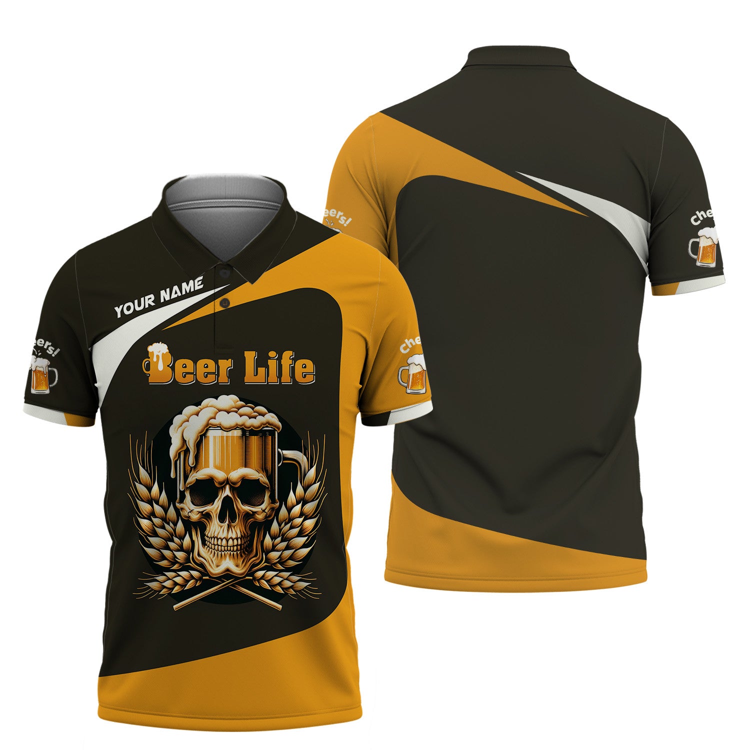 Beer Life Skull Cup Personalized Name 3D Shirt Gift For Beer Lovers