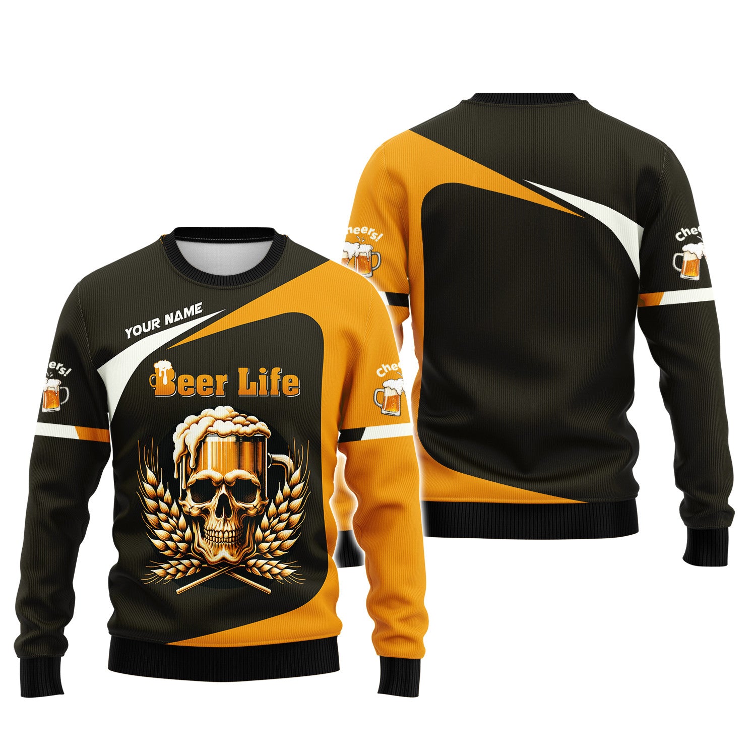 Beer Life Skull Cup Personalized Name 3D Shirt Gift For Beer Lovers