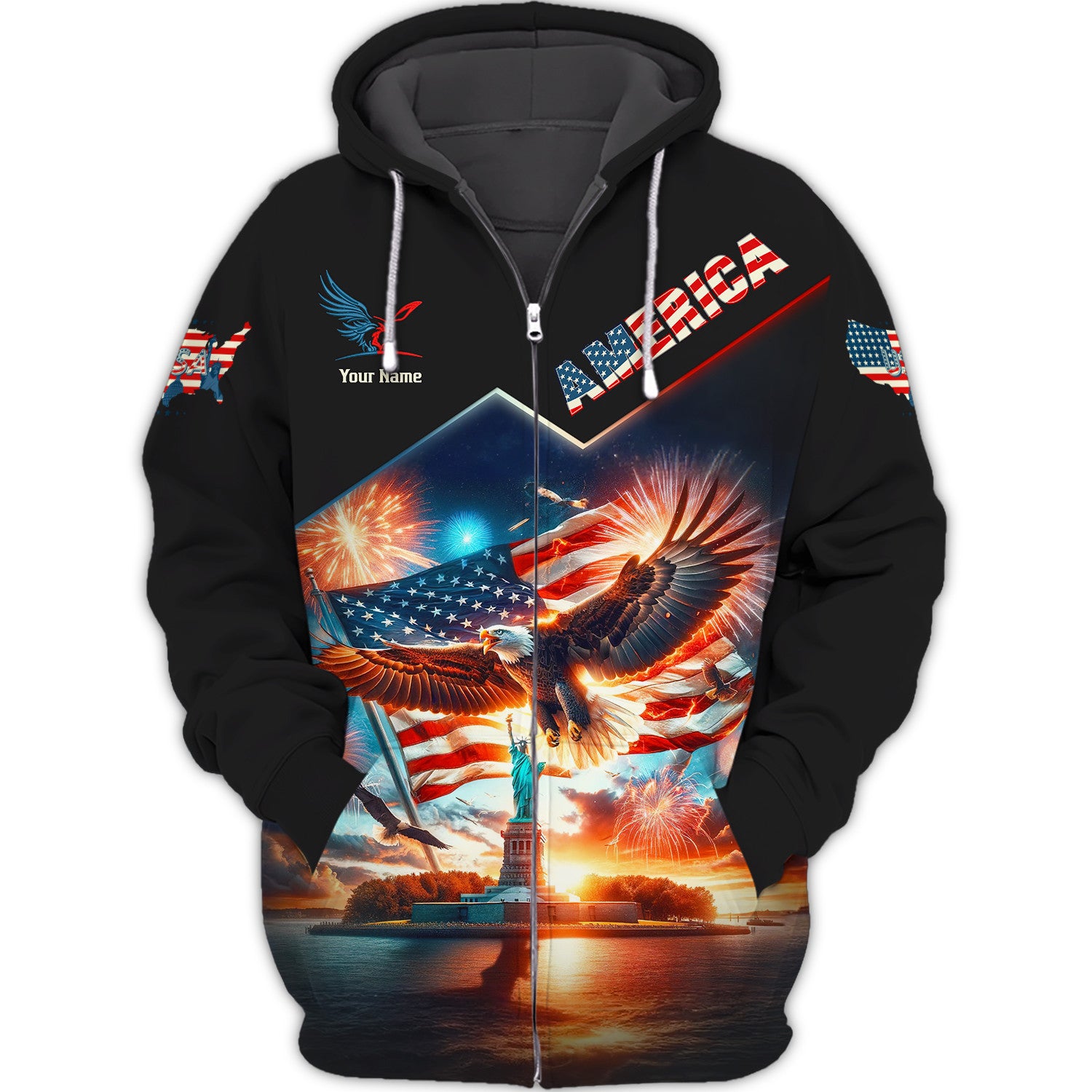 America Unisex Shirt Eagle USA Flag Shirt Custom Gift For America Lovers