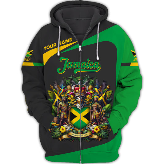 Jamaica Unisex Zipper Hoodie Love Jamaica Zipper Hoodie Personalized Gift For Jamaica Lovers