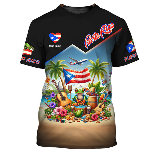 Puerto Rico Beach Life Personalized Name 3D Shirt Custom Gift For Puerto Rico Lovers