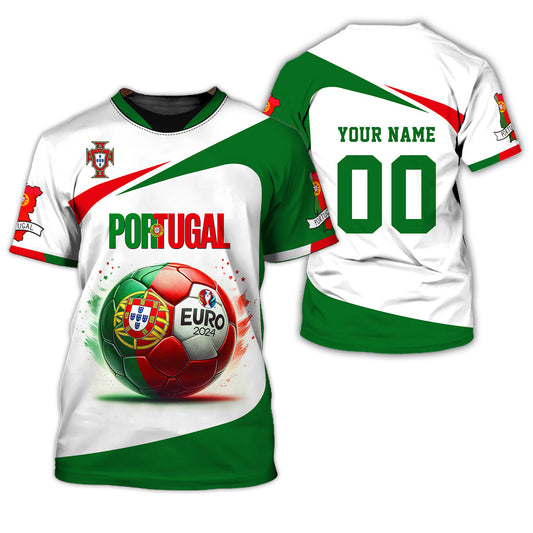 Portugal Euro 2024 Custom Name 3D Shirt Personalized Gift For Portugal Fans