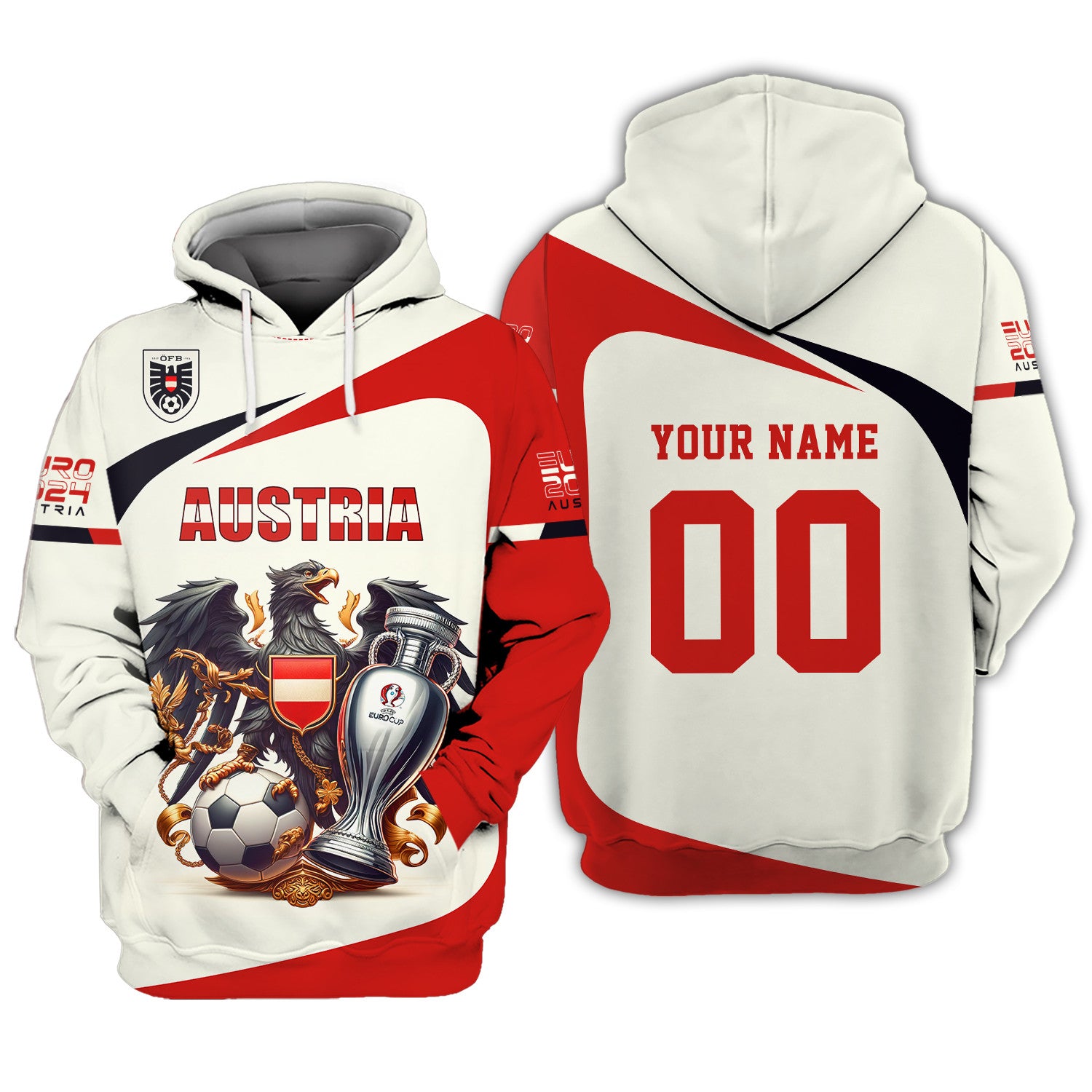 Austria Euro 2024 Personalized Name 3D Shirt Custom Gift For Austria Fans