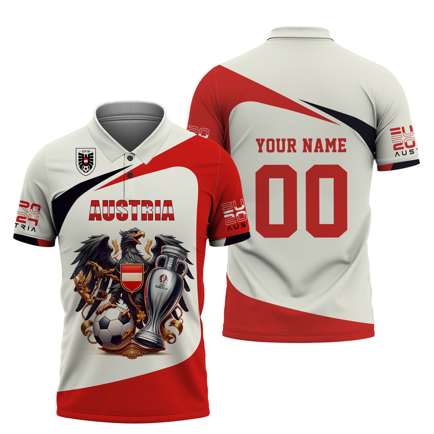 Austria Euro 2024 Personalized Name 3D Shirt Custom Gift For Austria Fans