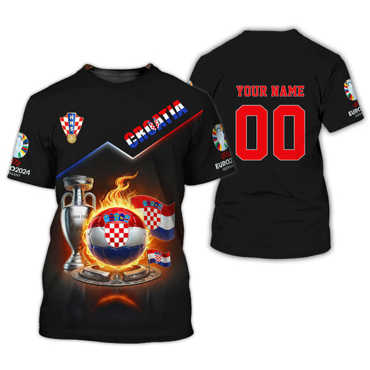 Croatia Euro Cup Personalized Name 3D Shirt Custom Gift For Croatia Fans