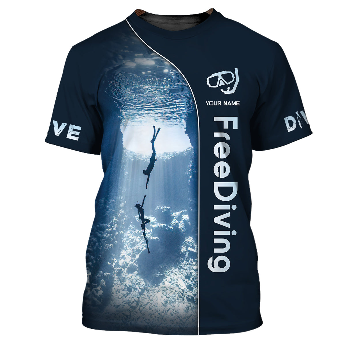 Couple Freediving Custom Name Shirt Personalized Gift For Freediving Lovers