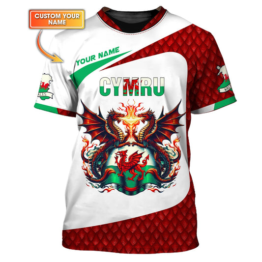 Wales Dragon Fire Custom T-Shirts Gif For Welsh Lovers