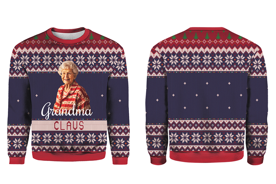 Personalized Photo Grandma Claus Ugly Sweater Pattern Christmas Gift Sweater