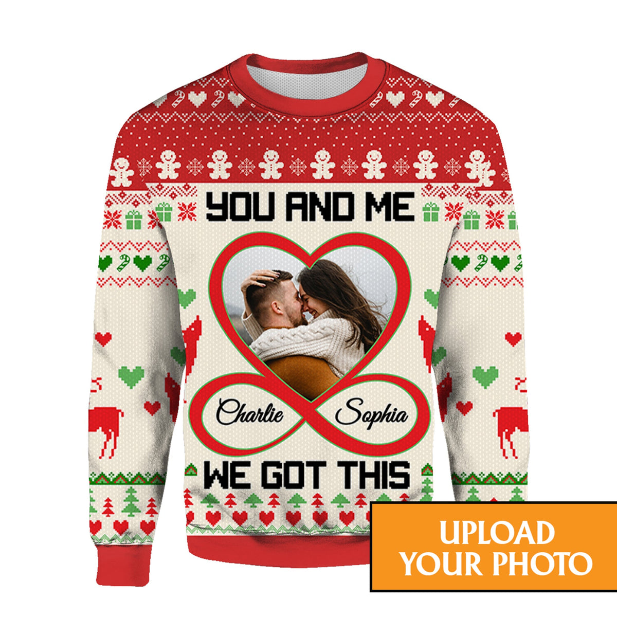 Personalized You and Me Couple Christmas Sweater