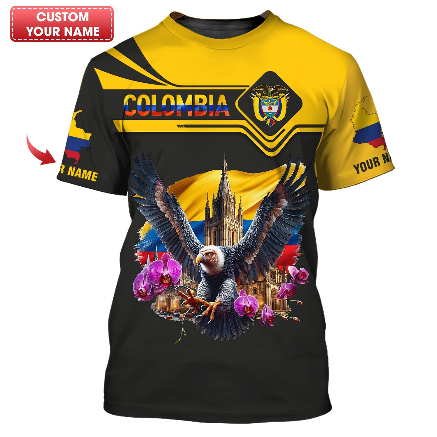 3D Full Print Colombia Shirt Personalized Name Gift For Colombia Lovers