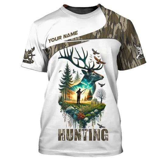 Unisex Shirt, Custom Name Hunting Shirt, Hunting Polo Long Sleeve Shirt, Gift for Animal Hunters