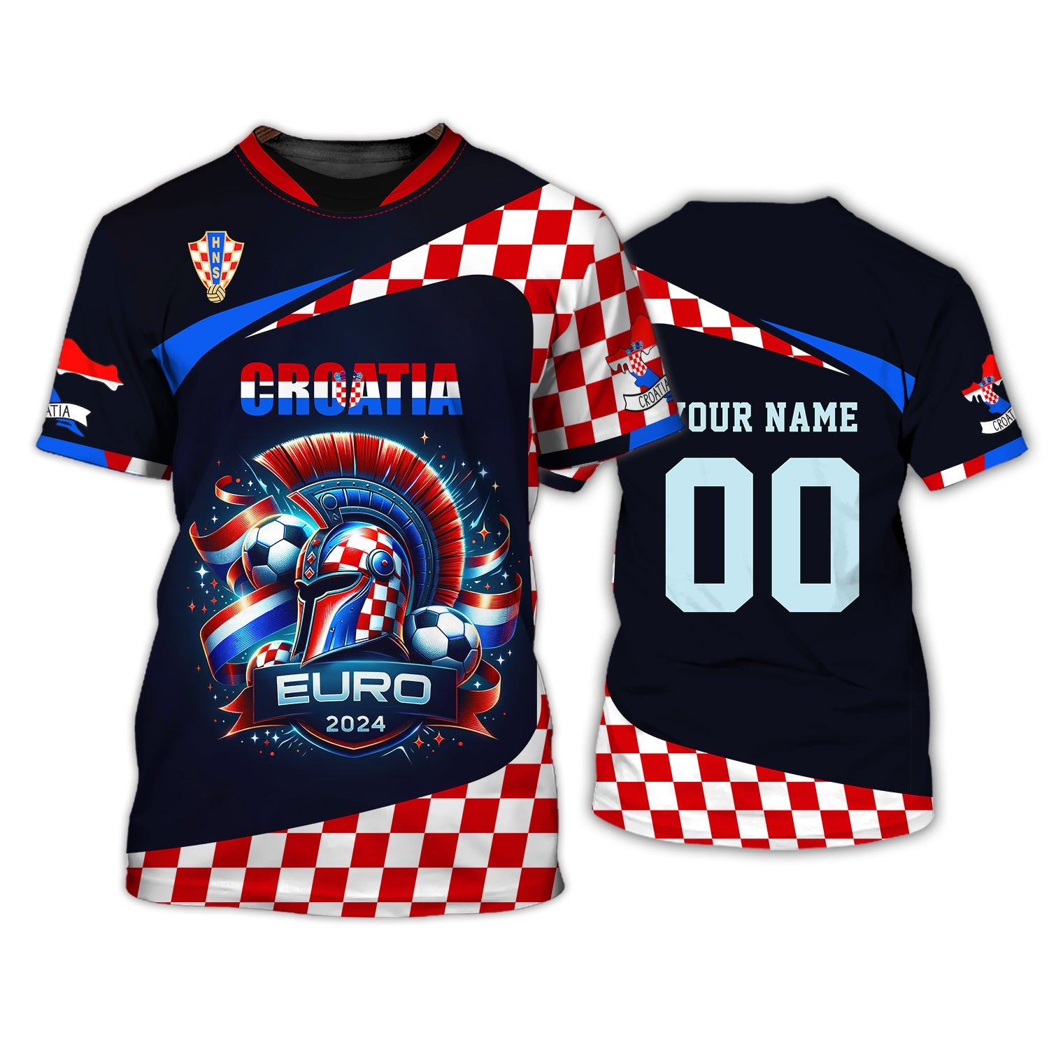 Unisex Shirt, Custom Name and Number Croatia Football Shirt, Croatia Football Polo Long Sleeve, Croatia Euro 2024 Shirt