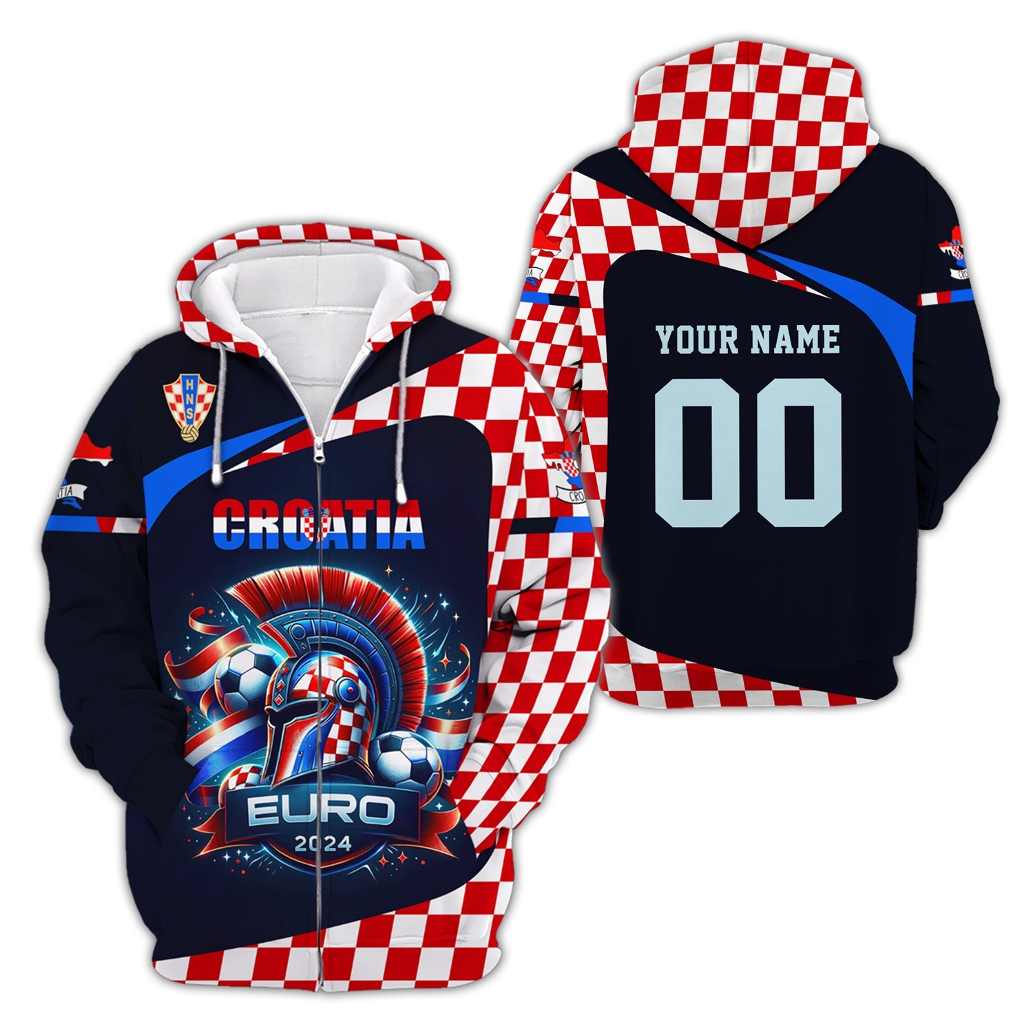 Unisex Shirt, Custom Name and Number Croatia Football Shirt, Croatia Football Polo Long Sleeve, Croatia Euro 2024 Shirt