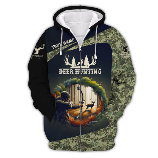 Unisex Shirt, Custom Name Deer Hunter Shirt, Deer Hunting Polo Long Sleeve, Animal Hunter T-Shirt