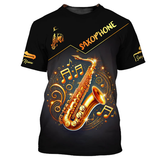 Unisex Shirt, Custom Name Saxophone Shirt, Saxophone Lover Polo Long Sleeve Shirt, Saxophone Gift