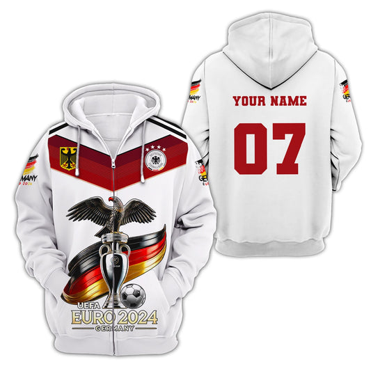 Unisex Shirt, Custom Name and Number Germany Euro 2024 Football Shirt, Germany UEFA Polo Long Sleeve Shirt