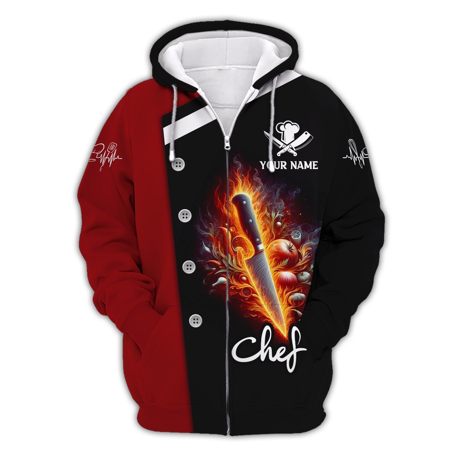 Unisex Shirt, Custom Name Chef Shirt, Chef Apparel, Chef Polo Long Sleeve, Cooking Love T-Shirt