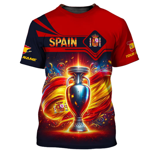 Unisex Shirt, Custom Name Spain Football Shirt, Euro 2024 Shirt, Spain Football Polo Long Sleeve