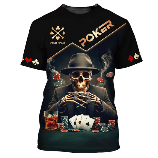 Unisex Shirt, Custom Name Poker Shirt, Poker Polo Long Sleeve Shirt, Casino T-Shirt