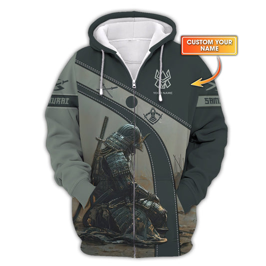 Japan Samurai 3D Full Print Zipper Hoodie Samurai Shirt Gift For Samurai Lovers