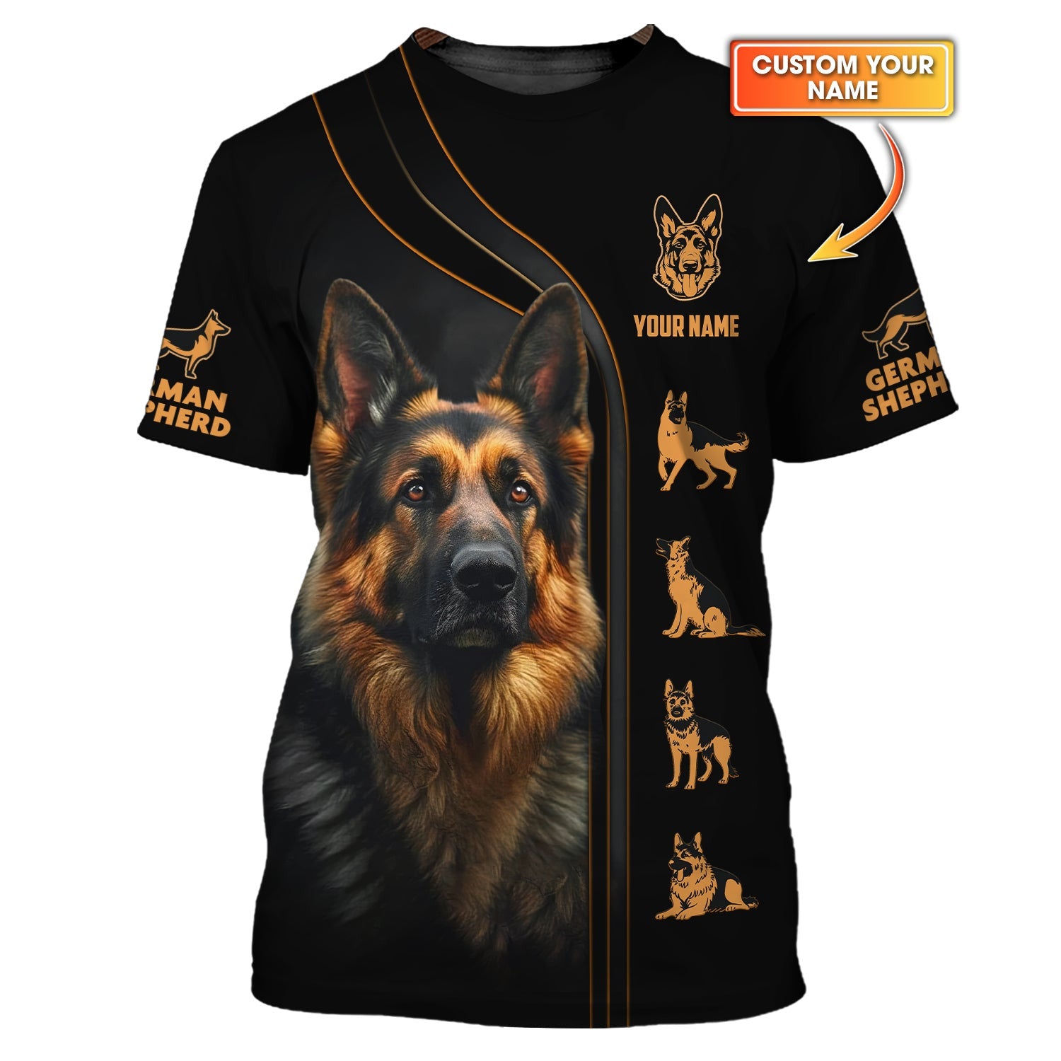 German Shepherd Custom Name Shirt Gift For Dog Lover 3D Shirts