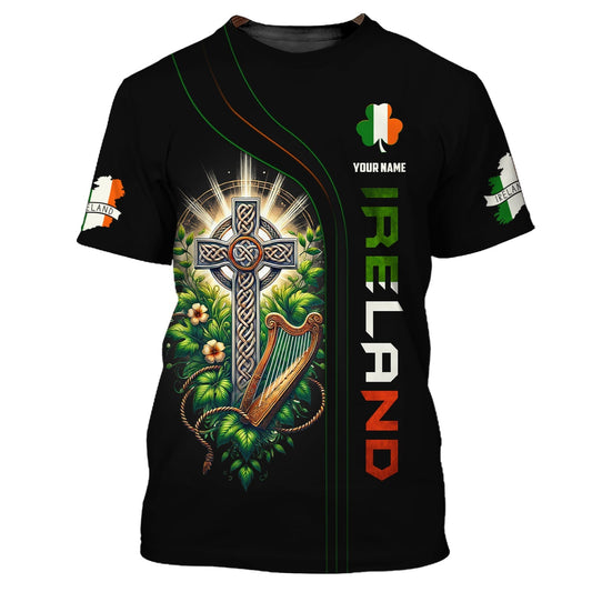 Celtic Cross Custom T- Shirts Ireland 3D Zipper Hoodie Gift For Irish Lover