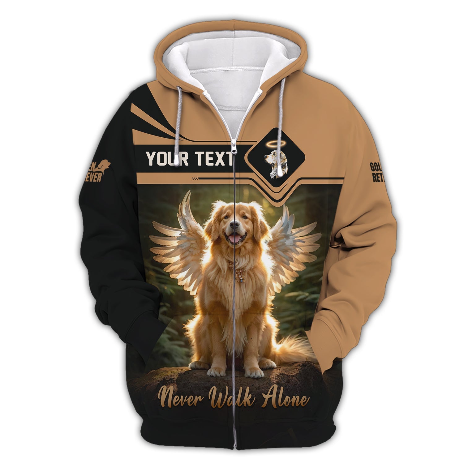 Golden Retriever Custom Name 3D Shirt Never Walk Alone Gift For Dog Lover