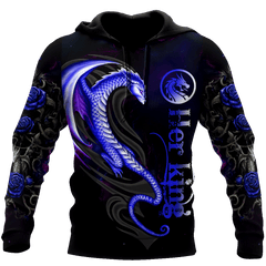 Couple Dragon Her King 3D Hoodie Shirt For Men And Women